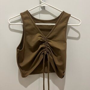Live the Process Reverie ruched crop top brown/green, XL